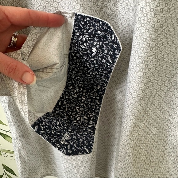 Nick Graham Stretch Modern Fit Button Doen Shirt. Size  L. Light gray pr… - Picture 5 of 9